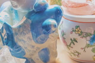 Blue porclein fish pisces new moon