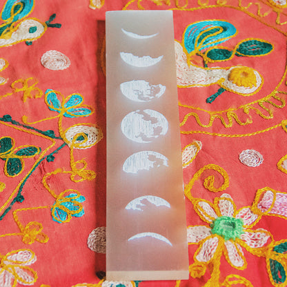 Phases of the Moon Selenite Crystal Charging Bar
